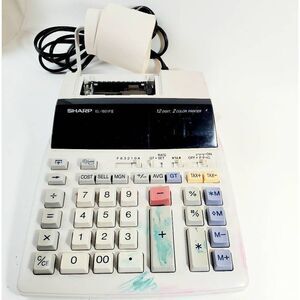 Sharp EL-1801P 12 Digit 2 color printer Adding Machine